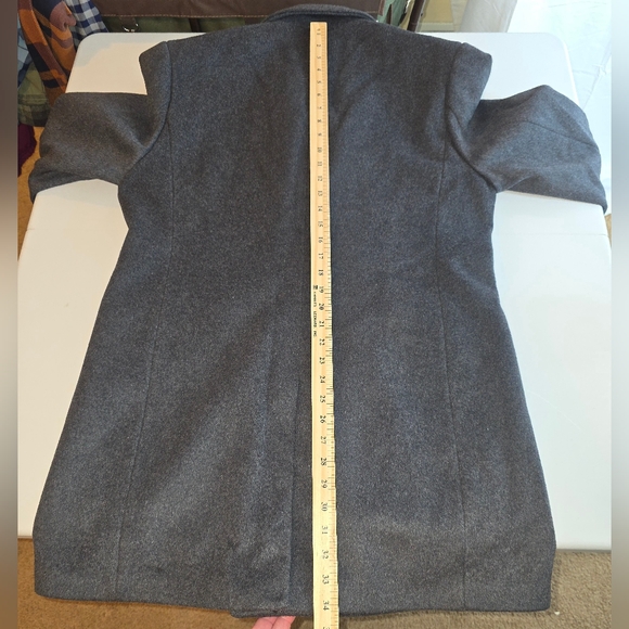 HXW.GJQ Men's Double-Breasted Gray Wool Pea Dress Coat Size Large BV-3141 - Picture 8 of 10